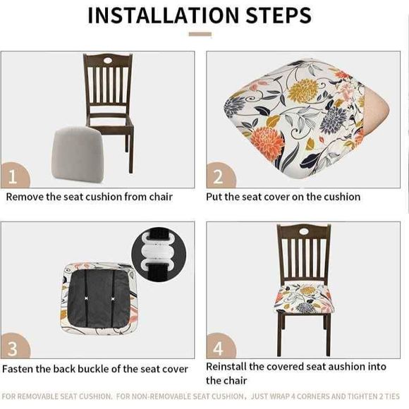 Slip Covers for Dining, patio, office, or bar chairs - set of 4 - Picture 3 of 3